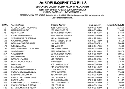 delinquent tax bills