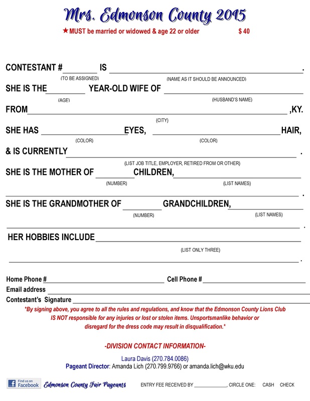 2015 Beauty Pageant Applications, Rules, & Information THE EDMONSON VOICE