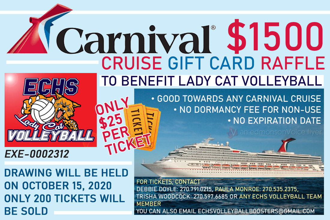 $1500 Carnival Cruise Raffle Drawing For ECHS Volleyball Postponed